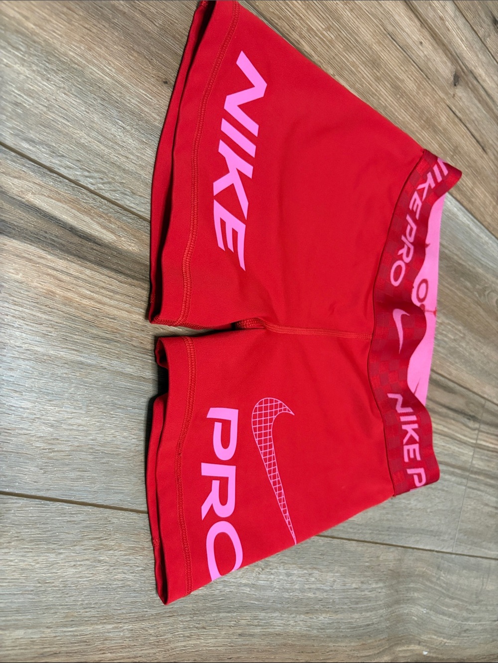 Nike Women's Red and Pink Pro Bike Shorts